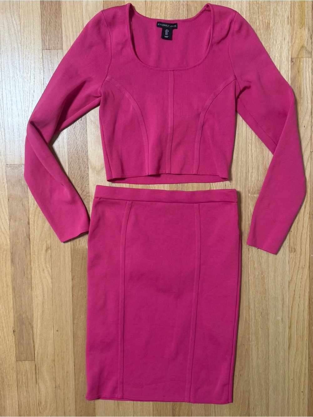SINCERELY JULES matching TOP SKIRT Barbiecore Large PINK
